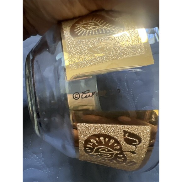 Vintage MCM CULVER Glass Fruit Barware Bowls 22k Gold 5" x 2.5" EUC 2pc Snack - Picture 7 of 7